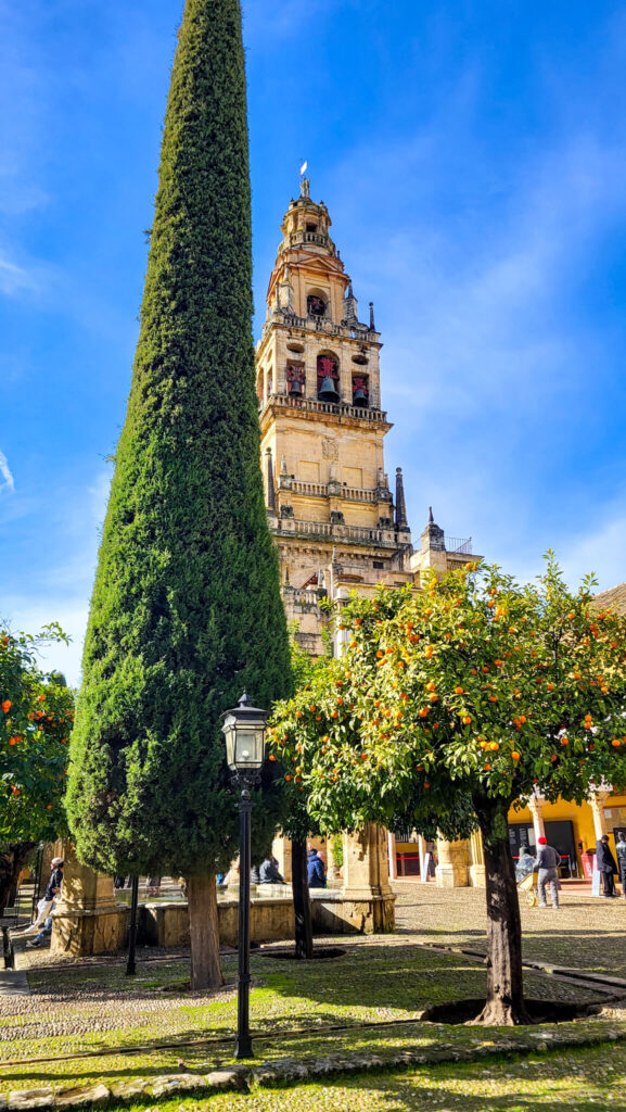 Patio i wieża Katedry w Kordobie